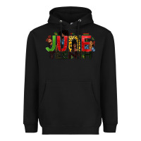 Black JUNE TEENTH Heavyweight Hoodie - Zillion Design Studio