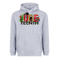 Heather Grey JUNE TEENTH Heavyweight Hoodie - Zillion Design Studio