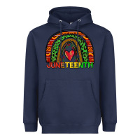 Navy juneteenth rainbow Heavyweight Hoodie - Zillion Design Studio