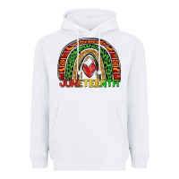 White juneteenth rainbow Heavyweight Hoodie - Zillion Design Studio
