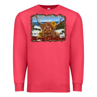 Cardinal merry christmas highland cow with farm Premium Sweatshirt - RanaPortraitStore