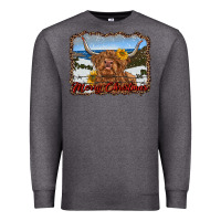 Charcoal Heather merry christmas highland cow with farm Premium Sweatshirt - RanaPortraitStore