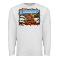 Oatmeal Heather merry christmas highland cow with farm Premium Sweatshirt - RanaPortraitStore
