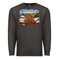 Smoke merry christmas highland cow with farm Premium Sweatshirt - RanaPortraitStore
