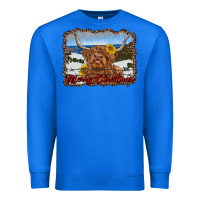 True Royal merry christmas highland cow with farm Premium Sweatshirt - RanaPortraitStore