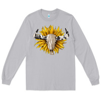 Moon Dust cowhide bull skull and sunflower Long Sleeve Tee - BarkalooDesign