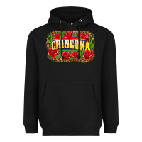 Black chingona Heavyweight Hoodie - Zillion Design Studio
