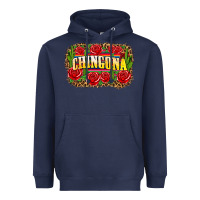 Navy chingona Heavyweight Hoodie - Zillion Design Studio