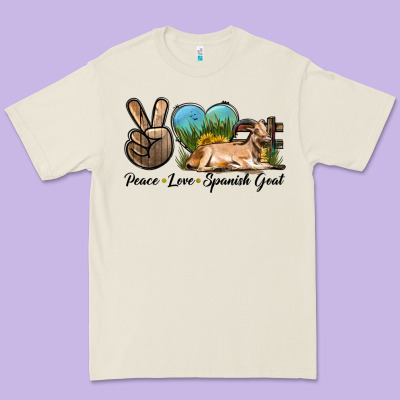 Peace Love Spanish Goat Premium Tee Designed By Lillyallendesigns