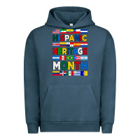 Pigment Midnight Navy hispanic haritage month flags Urban Hoodie - BundleAndBundleShop