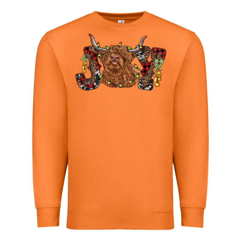Joy Highland Cow Premium Sweatshirt by RanaPortraitStore | Teevron