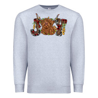 Heather Grey joy highland cow Premium Sweatshirt - RanaPortraitStore