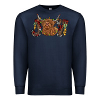 Navy joy highland cow Premium Sweatshirt - RanaPortraitStore