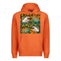 Carrot hedgehog and pumpkins seamless pattern Premium Hoodie - BundleAndBundleShop