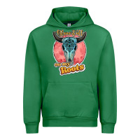 Emerald blame it all on my roots bull skull black Urban Hoodie - JahusDesignShop