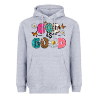 Heather Grey god is good Heavyweight Hoodie - texasbilliewilder