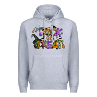 Heather Grey trick or treat Premium Hoodie - BundleAndBundleShop