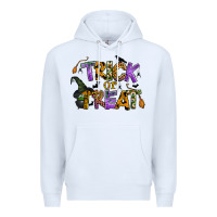 White trick or treat Premium Hoodie - BundleAndBundleShop