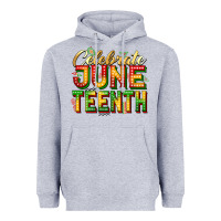 Heather Grey celebrate juneteenth Heavyweight Hoodie - Zillion Design Studio