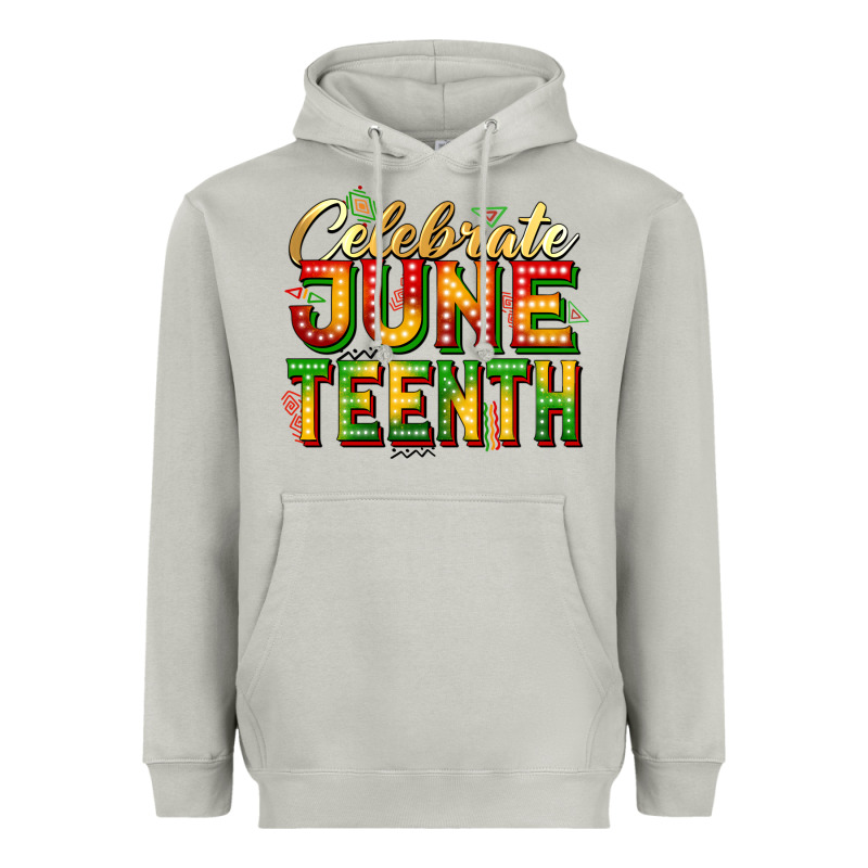 Celebrate Juneteenth Heavyweight Hoodie by Zillion Design Studio | Teevron
