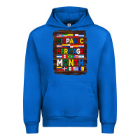 Cobalt hispanic haritage month flags with background Urban Hoodie - BundleAndBundleShop
