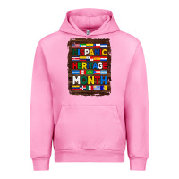 Fuchsia Pink hispanic haritage month flags with background Urban Hoodie - BundleAndBundleShop