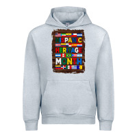 Heather Grey hispanic haritage month flags with background Urban Hoodie - BundleAndBundleShop
