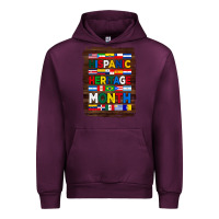 Mauve Wine hispanic haritage month flags with background Urban Hoodie - BundleAndBundleShop