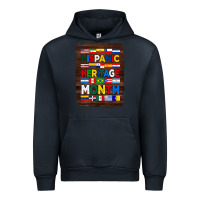 Navy hispanic haritage month flags with background Urban Hoodie - BundleAndBundleShop