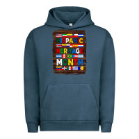 Pigment Midnight Navy hispanic haritage month flags with background Urban Hoodie - BundleAndBundleShop