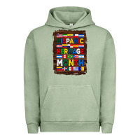Pigment Oil Green hispanic haritage month flags with background Urban Hoodie - BundleAndBundleShop
