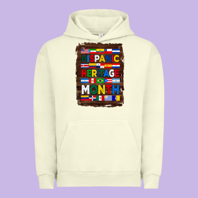Hispanic Haritage Month Flags With Background Urban Hoodie Designed By Bundleandbundleshop