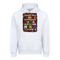 White hispanic haritage month flags with background Urban Hoodie - BundleAndBundleShop