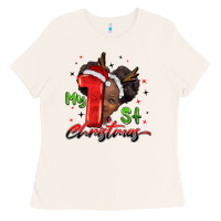 Bone my first christmas african girl Ladies Tee - BarkalooDesign