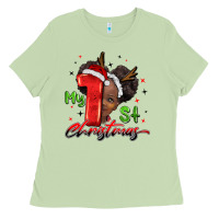 Matcha my first christmas african girl Ladies Tee - BarkalooDesign