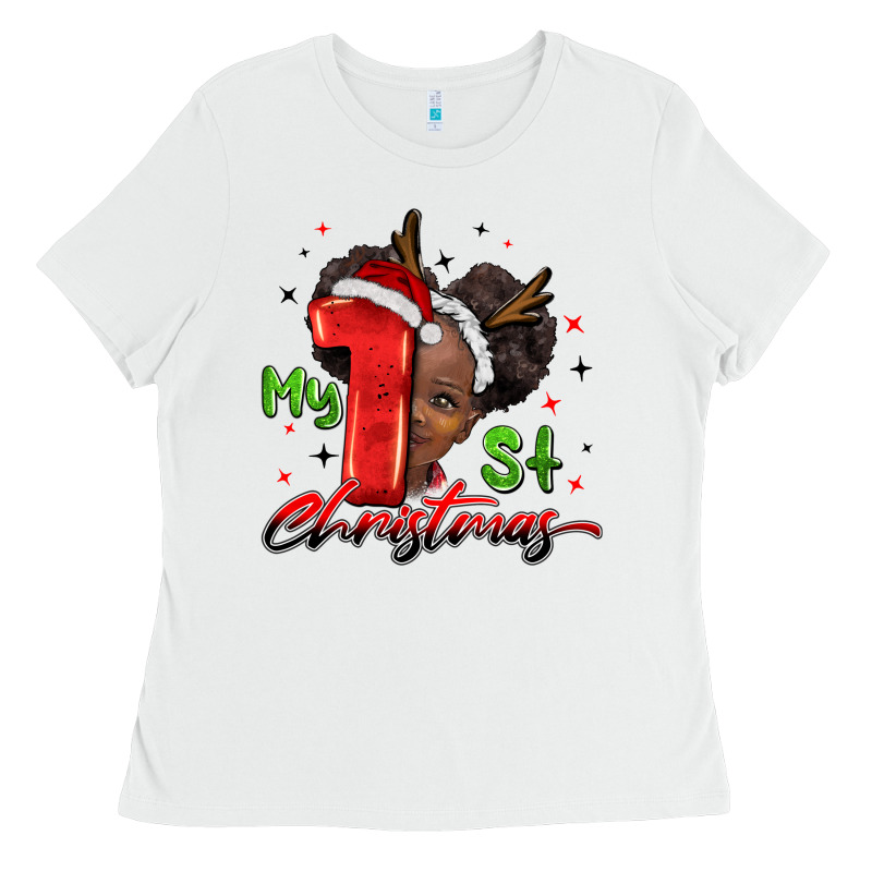My First Christmas African Girl Ladies Tee by BarkalooDesign | Teevron