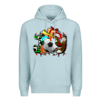 Blue Mist joy with soccer element and Christmas Premium Hoodie - AdoDesignShop