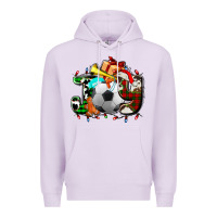 Lilac joy with soccer element and Christmas Premium Hoodie - AdoDesignShop