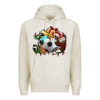 Oatmeal Heather joy with soccer element and Christmas Premium Hoodie - AdoDesignShop