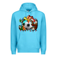 Ocean Blue joy with soccer element and Christmas Premium Hoodie - AdoDesignShop