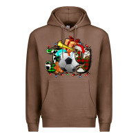 Chestnut joy with soccer element and Christmas Premium Hoodie - AdoDesignShop