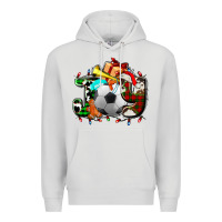 Dove Grey joy with soccer element and Christmas Premium Hoodie - AdoDesignShop