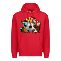 Red joy with soccer element and Christmas Premium Hoodie - AdoDesignShop
