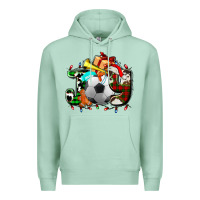 Seafoam joy with soccer element and Christmas Premium Hoodie - AdoDesignShop