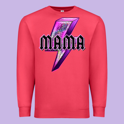 Mama Neon Leopard Lightning Bolt Premium Sweatshirt Designed By Texasbilliewilder