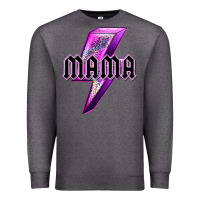 Charcoal Heather mama neon leopard lightning bolt Premium Sweatshirt - texasbilliewilder