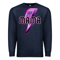 Navy mama neon leopard lightning bolt Premium Sweatshirt - texasbilliewilder