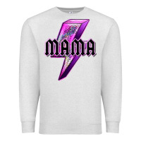 Oatmeal Heather mama neon leopard lightning bolt Premium Sweatshirt - texasbilliewilder