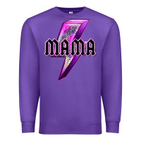 Purple mama neon leopard lightning bolt Premium Sweatshirt - texasbilliewilder