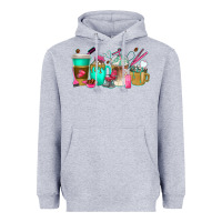Heather Grey hair hustler coffee cups Heavyweight Hoodie - texasbilliewilder